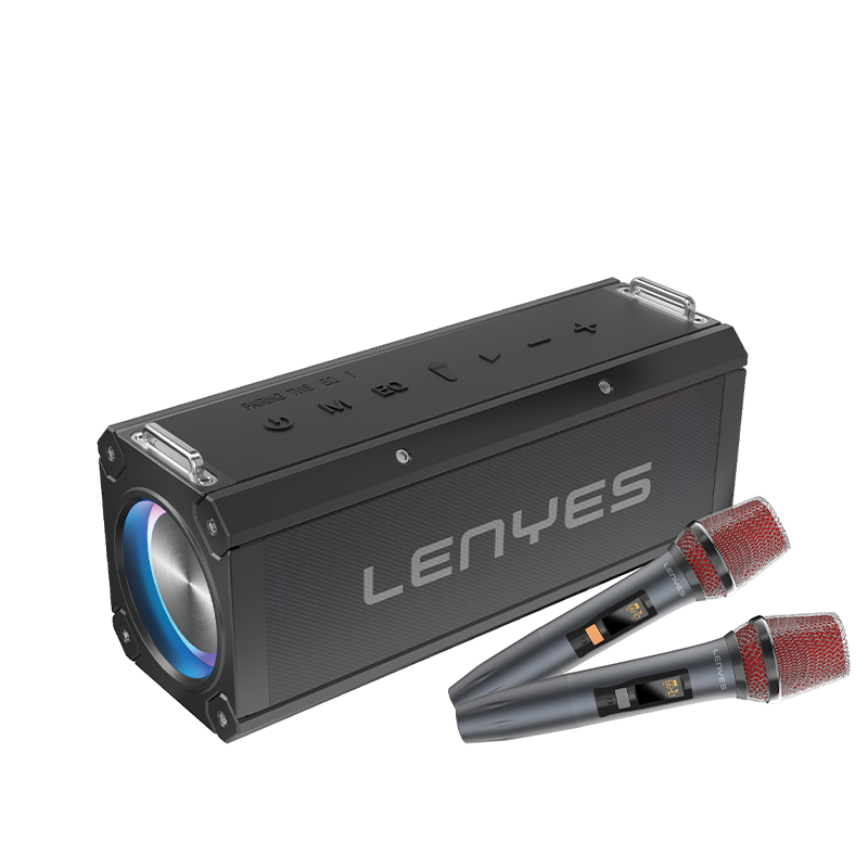 LENYES S828 120W Portable Bluetooth Speaker with Dual Wireless Mics & 16000mAh Battery