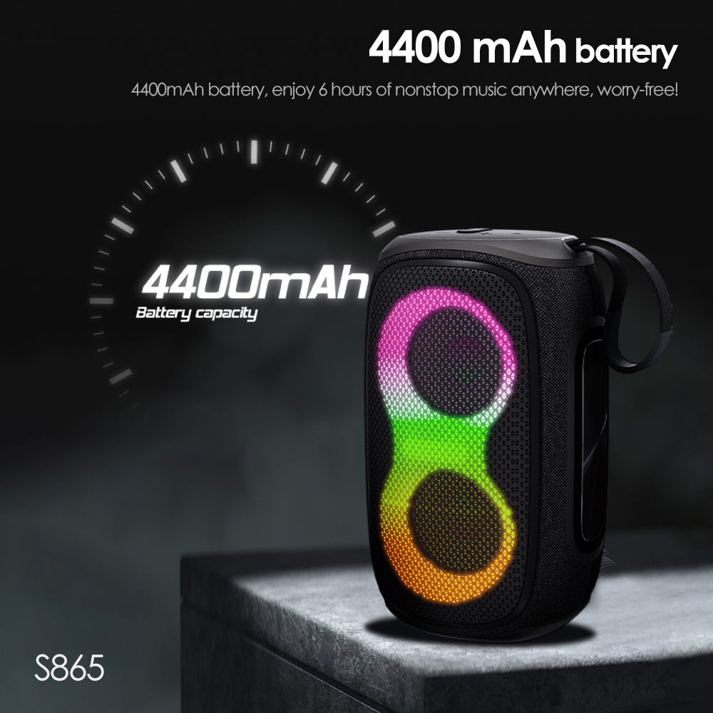 LENYES S865 40W Luminous Outdoor Bluetooth Speaker with Ring RGB & IPX5 Waterproof